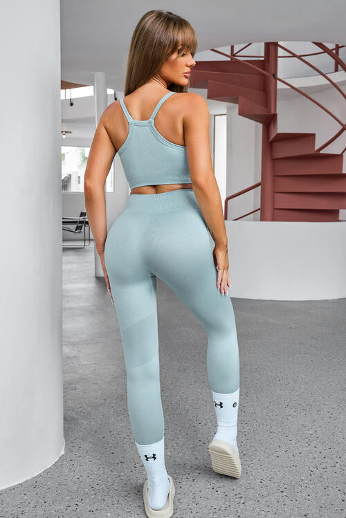 3 Piece Tank Cropped Active Top and Pants Set