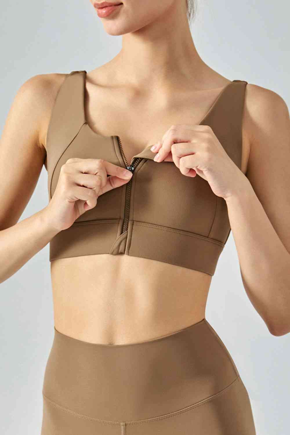 Breathable Zip-Up Sports Bra: The Energizer